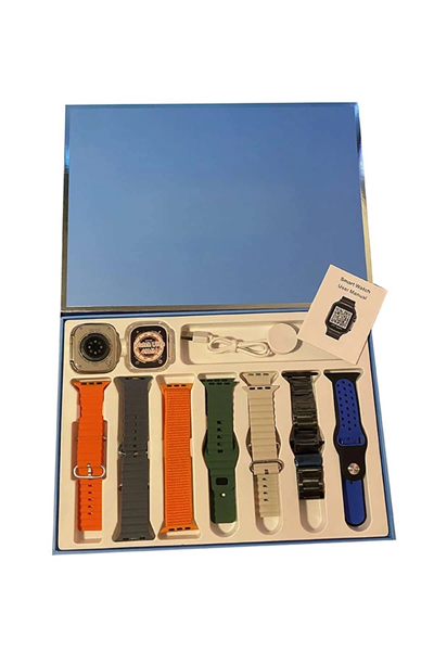 7 Kordonlu Unisex Akıllı Saat Çoklu Kordon Seçeneği Amoled Ekran