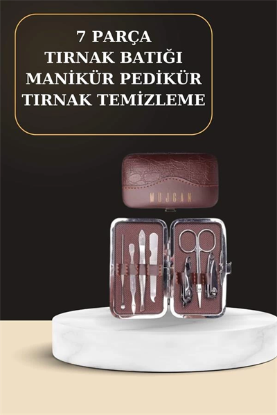 7 Parça Manikür Pedikür Seti El Ayak Bakımı Çantalı Paslanmaz Çelik