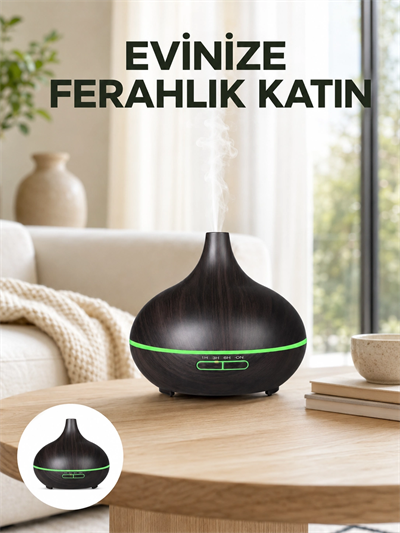 7 Renk Işıklı Ultrasonik Hava Difüzörü – Sessiz ve Güvenli Kullanım Yeni Nesil