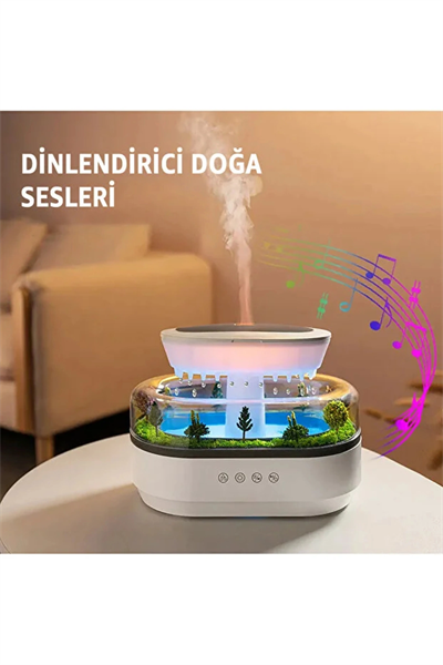 7 Renk RGB Işıklı Yağmur Damlası Şeklinde Aromaterapi Hava Nemlendirici ve Difüzör
