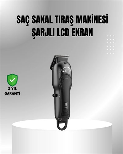 7000 RPM Güçlü Motorlu LCD Göstergeli Şarjlı Tıraş Makinesi