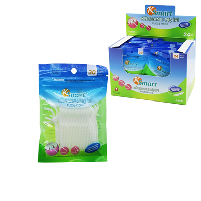 720 Adet Poşetli Kürdanlı Diş İpi = 30pcs X 24 Bx40