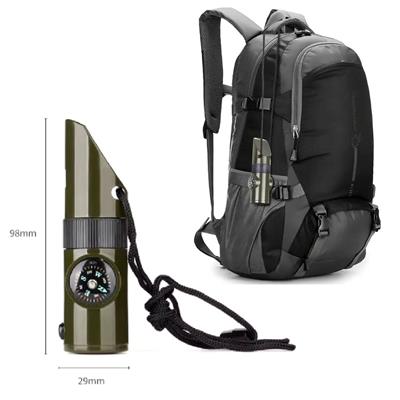 7si 1arada Acil Durum Düdüğü,El Feneri, Termometre,Pusula,Büyüteç,Depolama Bölmeli Kampçı Düdüğü (3936)