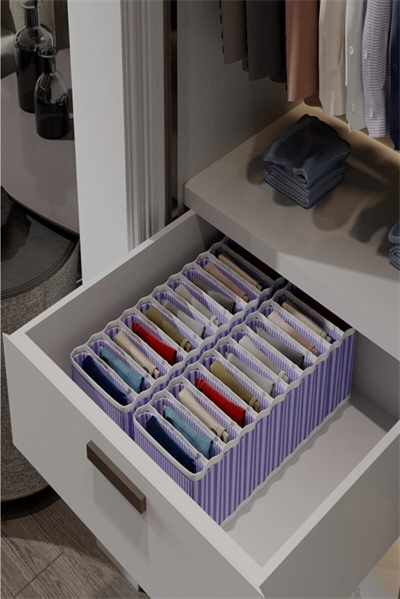 8 Bölmeli Dolap ve Çekmece Içi Düzenleyici Akordiyon Organizer L-00517 (6 Adet)