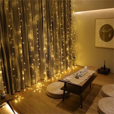 8 Fonksiyonlu 200 Led 10 Saçak Şerit Led 2x2 Perde İp Led (gün Işığı) Bx40