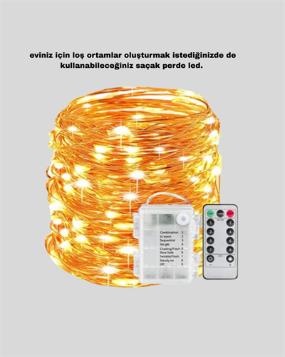 8 Fonksiyonlu Uzaktan Kumandalı Günışığı Perde Peri Led Dekoratif Işık