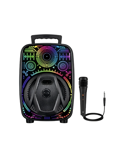 8 İnç Taşınabilir Karaoke Hoparlör Mikrofonlu RGB Işıklı Bluetooth Speaker
