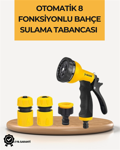 8 Modlu Bahçe Sulama Tabancası Seti Bitki Çiçek Araç Temizleme