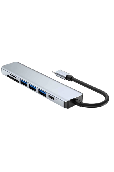8 Portlu Macbook Çevirici Type C Hub  SD TF USB Çoğaltıcı Ethernet