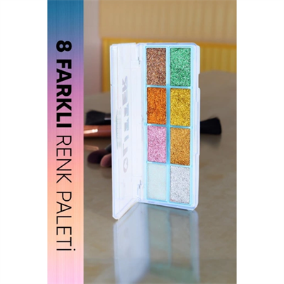 8 Renk Yaz Glitter Far Paleti - 2li Set