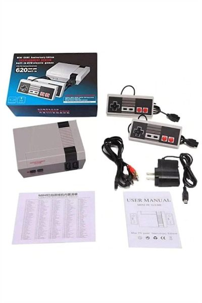 8 bit oyun konsolu bej renk 620 yüklü oyun bluetooth yok kolay bağlantı - Elektronik
