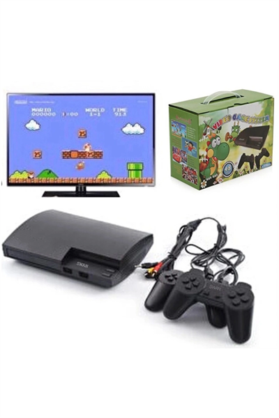 8 bit oyun konsolu siyah renk 2 kollu 48 yüklü oyunlu bluetooth desteği yok - Elektronik