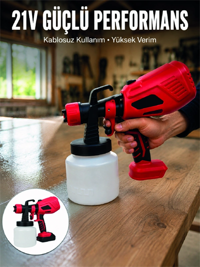 800 ml Geniş Hazne ile Kesintisiz Boya Uygulaması