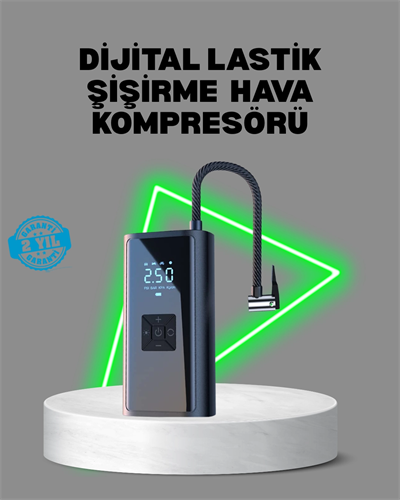 80W Kablosuz Dijital Ekranlı Taşınabilir Lastik Şişirme Pompası