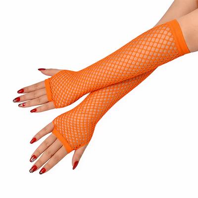 80’ler 90’lar Retro Turuncu File Parmaksız Eldiven 26 cm (3936)