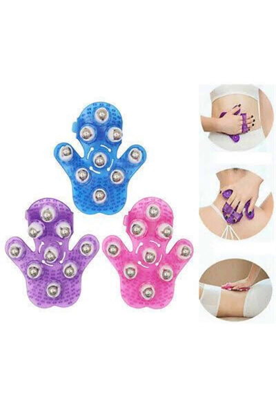 9 Bilyeli El Şeklinde Omuz Bacak Masaj Aleti Masaj Eldiveni Giyilebilir Plastik Vücut Sıkılaştırıcı