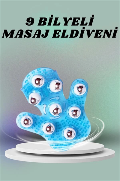 9 Bilyeli El Şeklinde Omuz Bacak Masaj Aleti Masaj Eldiveni Giyilebilir Plastik Vücut Sıkılaştırıcı