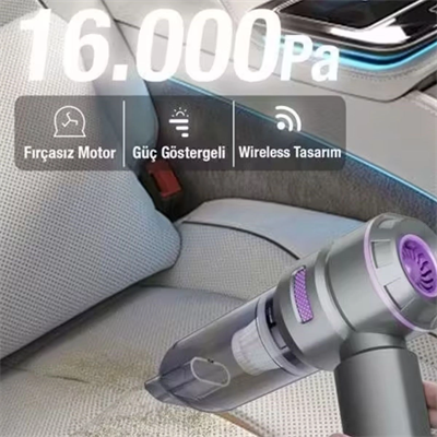 9 Farklı Uçlu Kablosuz Şarjlı Araç İçi Süpürge – Wireless Destekli, Güçlü Emiş, Taşınabilir Pratik Araç Temizleyici Bx40