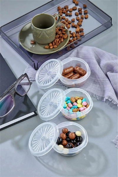 9 Lu Yelpaze Kapaklı Şeffaf Mini Sosluk - Ketçap Mayonez Kabı- Kahve Yanı Şeker Lokumluk