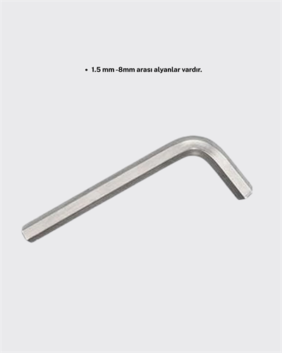 9 Parça Alyan Anahtar Seti Bisiklet Mobilya ve Otomotiv Uyumlu