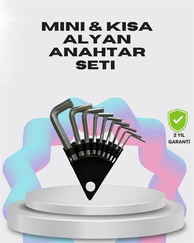 9 Parça Kısa Tip Alyan Seti Isıl İşlemli Profesyonel Kullanım