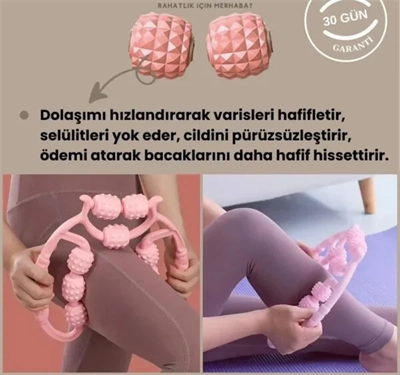 9 Tekerlekli Yoga Fitness Silindiri (roller) Bx40