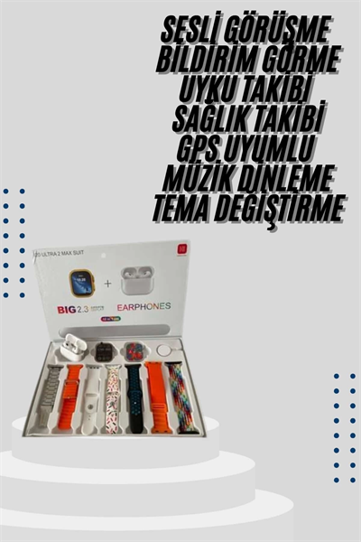 9 Ultra Akıllı Saat 49mm 2inç Ekran 7 Kordonlu ve Bluetooth Kulaklık