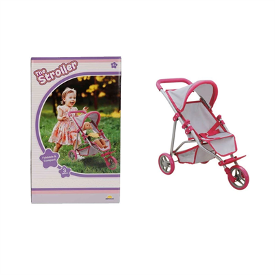 9614  3 Tekerlekli Pembe Gri Puset