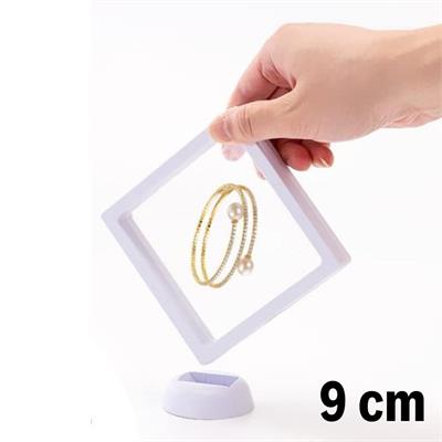 9x9 cm Standlı 3D Takı Ziynet Hatıra Koleksiyon Saklama Kutusu Şeffaf Film Çerçevesi (3936)
