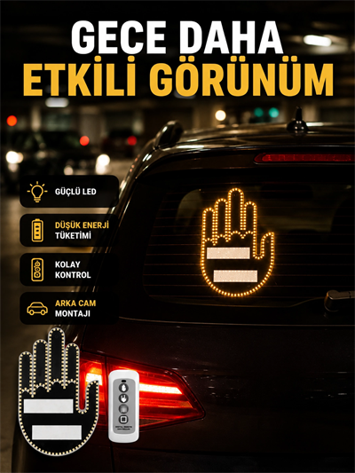 A Kalite Uzaktan Kumandalı LED Park Uyarı Işığı El Figürlü Model