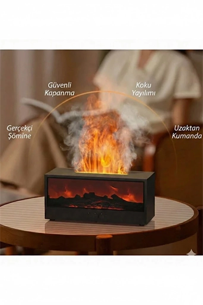 A4 Şömine Esintili Aromaterapi Difüzörü Ultrasonik Hava Nemlendici