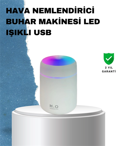 ABS Gövdeli 300ml USB Nemlendirici – Beyaz, Gri, Pembe Renk