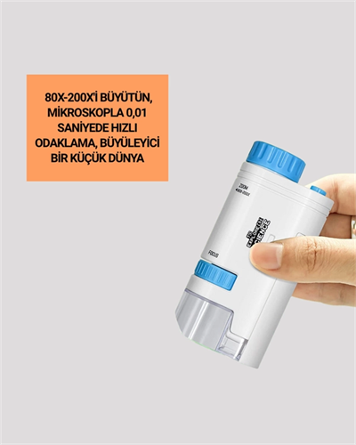 ABS Gövdeli Öğrenci ve Hobi Mikroskobu – Mavi Renk