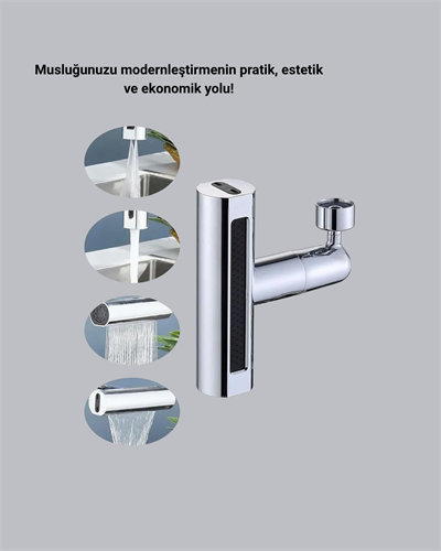 ABS Pirinç Alaşımlı Musluk Başlığı 4 Modlu 360° Dönebilen ve Ekonomik