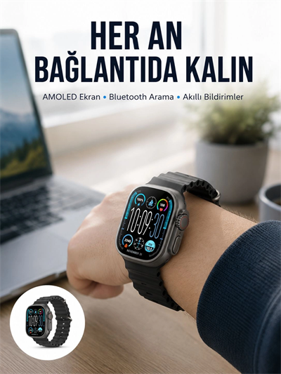 AMOLED Akıllı Saat 49mm Bluetooth Arama Spor ve Sağlık Yeni Nesil