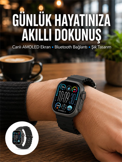 AMOLED Akıllı Saat Bluetooth Arama Su Geçirmez Yeni Nesil