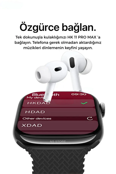 AMOLED Ekranlı Akıllı Saat | Nabız ve Uyku Takibi, GPS, Suya Dayanıklı, Siyah Silikon Kordon