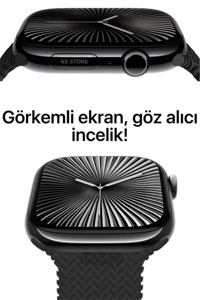 AMOLED Ekranlı Akıllı Saat | Nabız ve Uyku Takibi, GPS, Suya Dayanıklı, Siyah Silikon Kordon