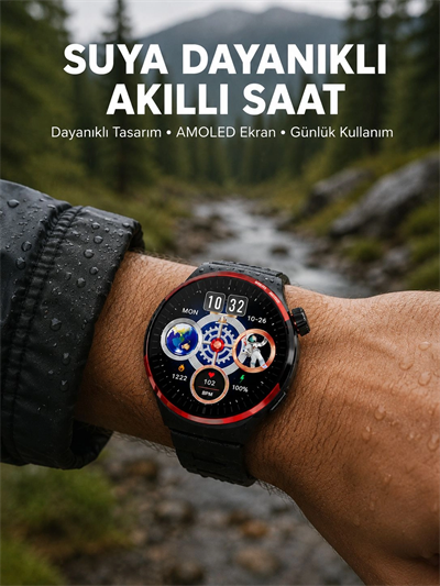 AMOLED Ekranlı Akıllı Saat Bluetooth Arama ve NFC Destekli Yeni Nesil
