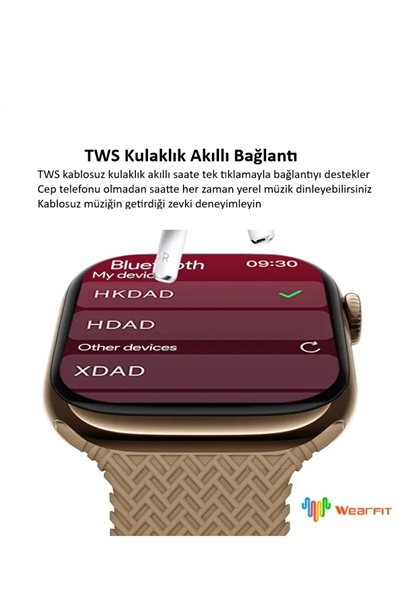 AMOLED Ekranlı Akıllı Saat, Ses Kaydı ve Kulaklık Eşleştirme Özellikli, GPS ve Nabız Sensörü