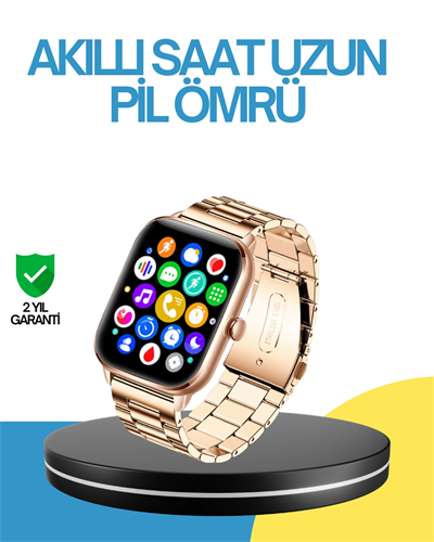 AMOLED Ekranlı Türkçe Menülü Akıllı Saat Bluetooth Görüşmeli