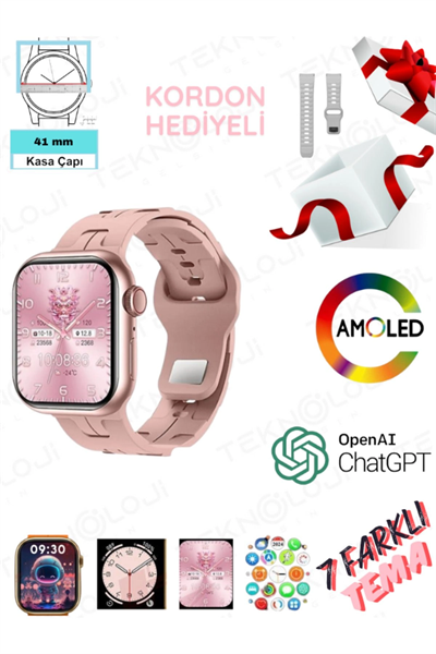AMOLED ekranlı, sesli görüşme ve sağlık takip özelliklerine sahip, şık tasarımlı bir akıllı saat.