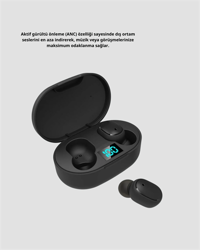 ANC Bluetooth Kulaklık – Suya ve Tere Dayanıklı, Uzun Pil Ömürlü, Mikrofonlu Kablosuz Kulaklık
