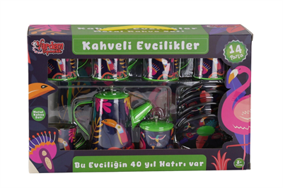 ATF-996-7A-10A 14 PARÇA DESENLİ METAL ÇAY SET
