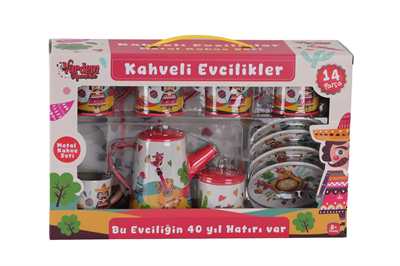 ATF-996-7A-10A 14 PARÇA DESENLİ METAL ÇAY SET