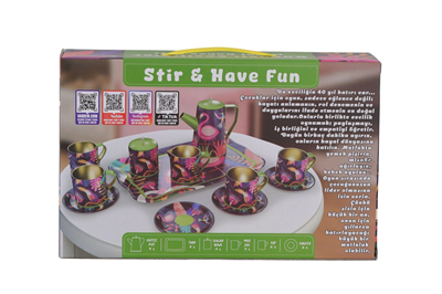 ATF-996-7A-10A 14 PARÇA DESENLİ METAL ÇAY SET