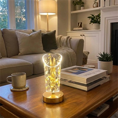 Açık Silindirik Kristal Altın Toz Model Led Masa Lambası – Gold Tabanlı, Dokunmatik, 3 Renk Işık Modlu, Şarjlı Modern Dekoratif Gece Lambası Bx40
