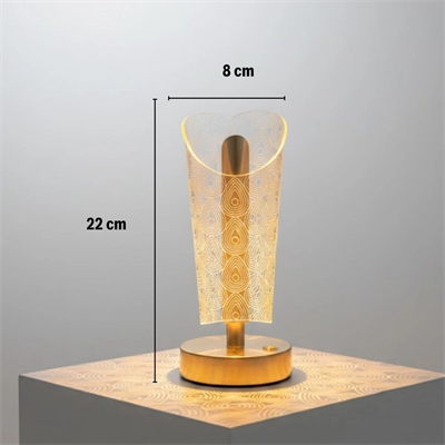 Açık Silindirik Kristal Damla model Led Masa Lambası – Gold Tabanlı, Dokunmatik, 3 Renk Işık Modlu, Şarjlı Modern Dekoratif Gece Lambası Bx40