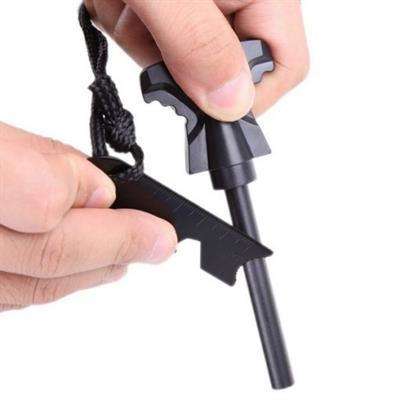 Acil Durum Magnezyum Çubuk Çakmaktaşı Hayatta Kalma Ateş Başlatıcı Çakmak Kiti Düdük Hediyeli (3936)
