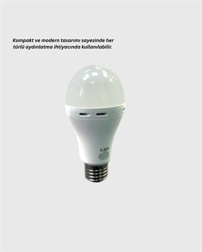 Acil Durumlar İçin Şarjlı LED Ampul 6400K Soğuk Beyaz 30 Watt Yeni Nesil